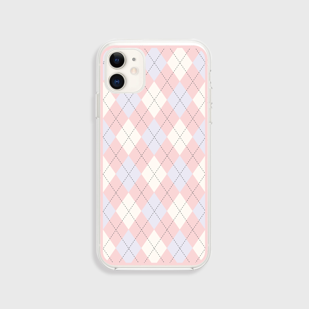 Checkered Pattern(pink) iPhone ケース
